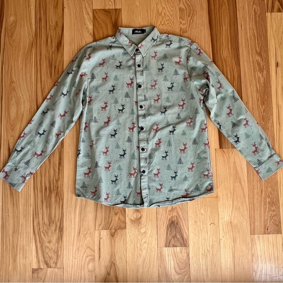 JOGAL CHRISTMAS HOLIDAY COTTON SHIRT  SIZE L  NEW - Picture 2 of 9